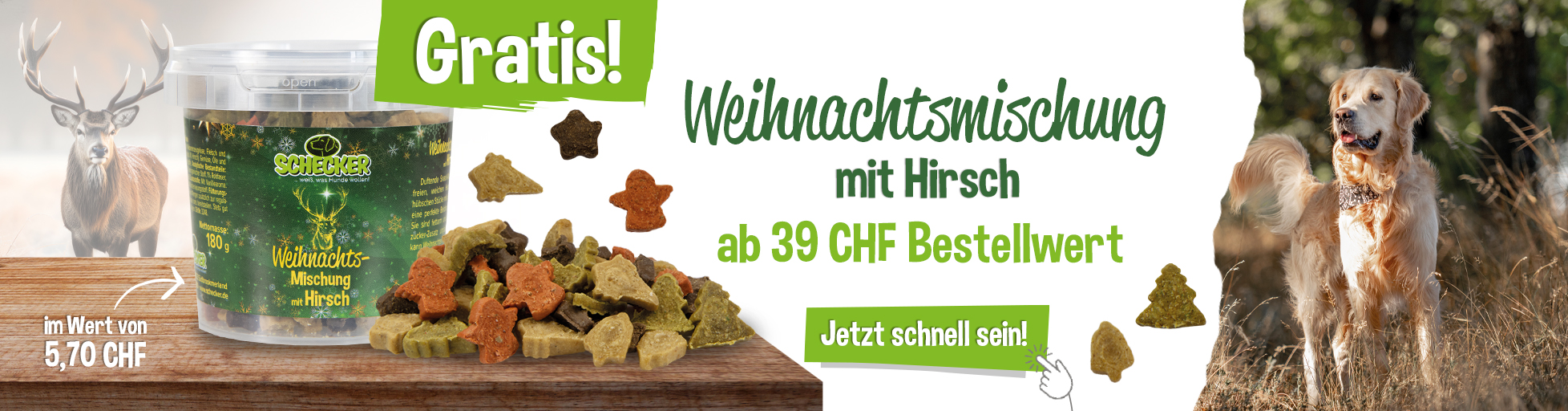 Weihnachtsmix mit Hirsch